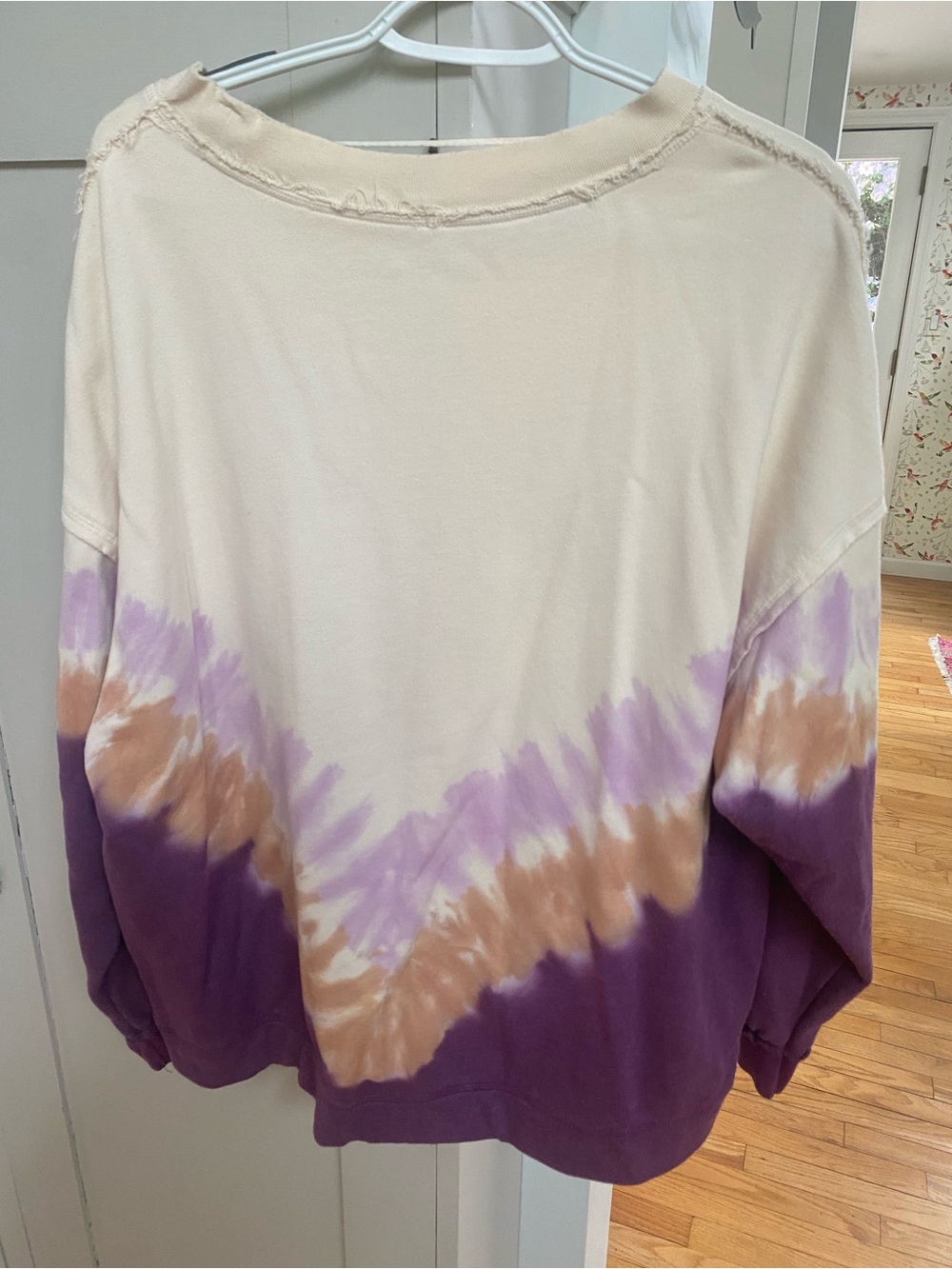 Free People Tie-Dye Crewneck Sweatshirt - Purple, Lavender & Cream - Picture 2 of 3